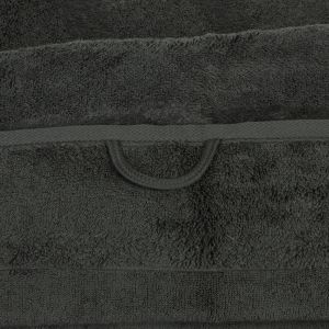 Однотонное махровое полотенце темно серого цвета Cawo Noblesse 2 (1002-774)