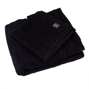 Однотонное махровое полотенце черного цвета Cawo LIFESTYLE (7007-906)