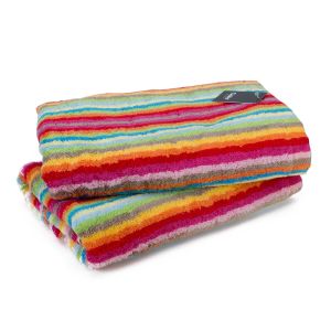 Махровое полотенце с разноцветными полосами Cawo Lifestyle (7008-25), 100% хлопок