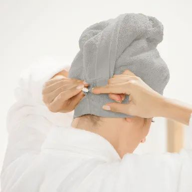 Рушник на голову (тюрбан) Cawo (7073-775) сірого кольору